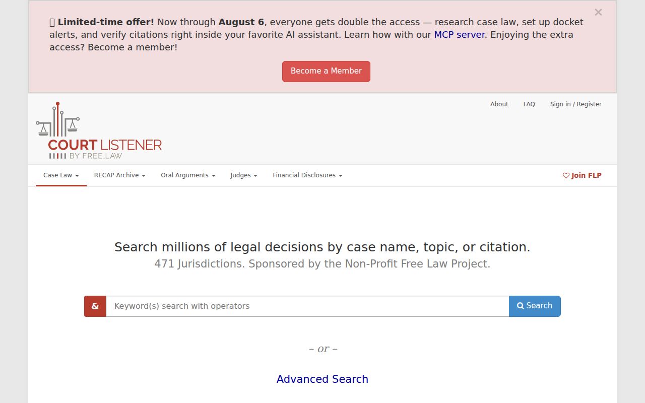 CourtListener federal court search alternative for records outside Pueblo County state court