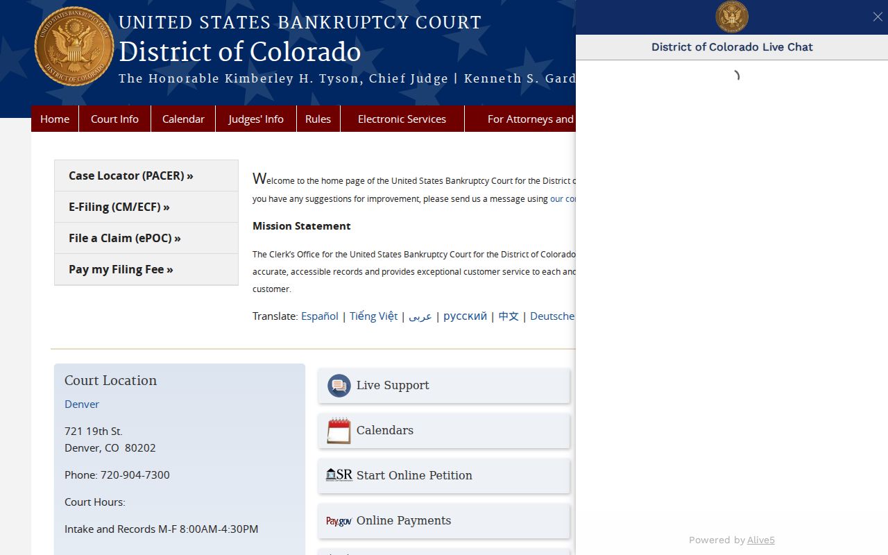Pueblo County District Court bankruptcy court distinction