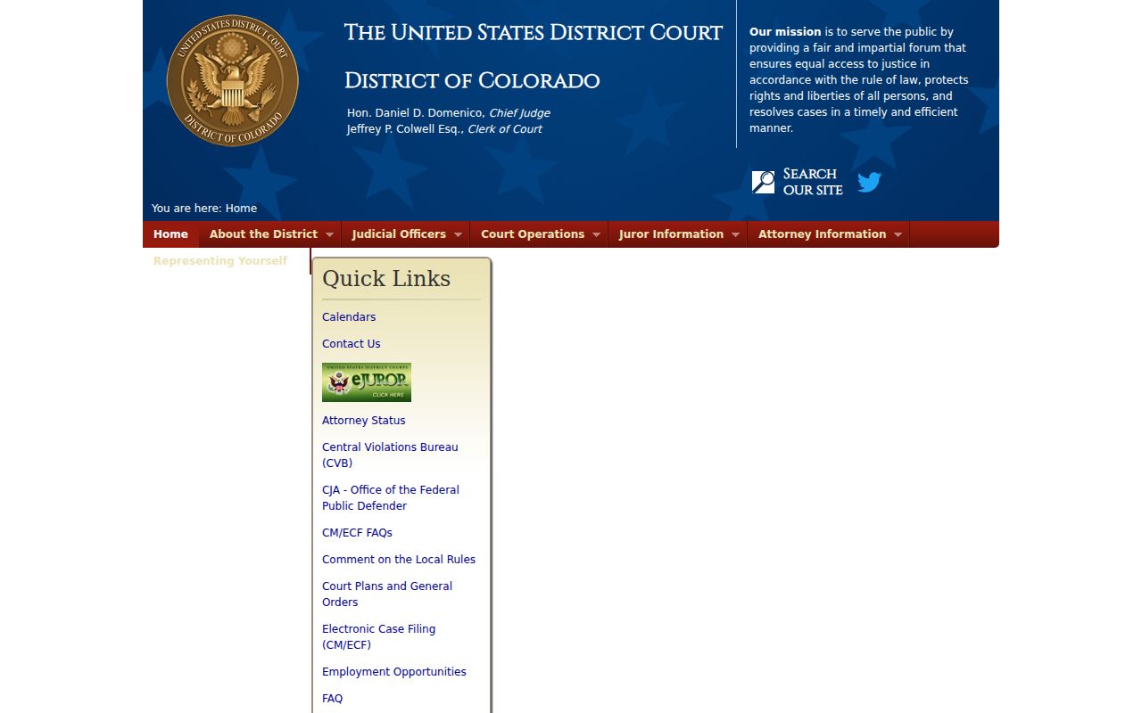 Pueblo County District Court federal court distinction