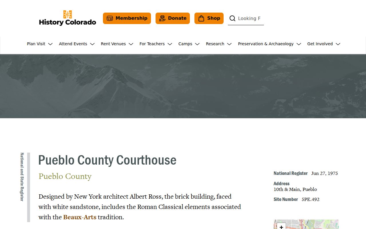 Pueblo County court records historic courthouse reference